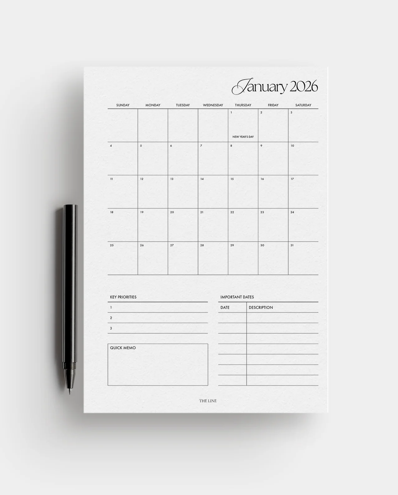 2026 Monthly Calendar & Lined Planner Inserts (Mo2P) - Image 3