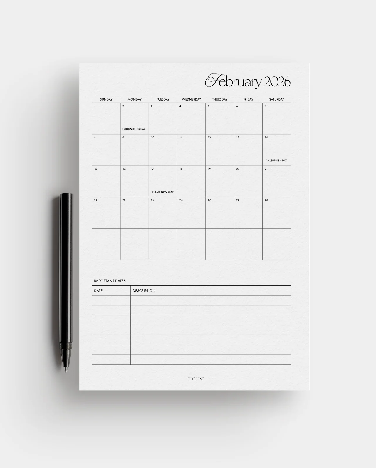 2026 Monthly Calendar Overview Planner Inserts (Mo1P) - Image 3