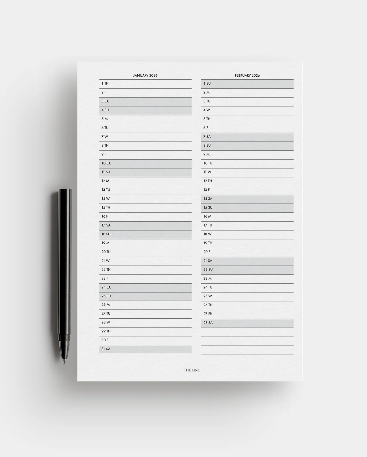 2026 Vertical Monthly Overview Planner Inserts - Image 3