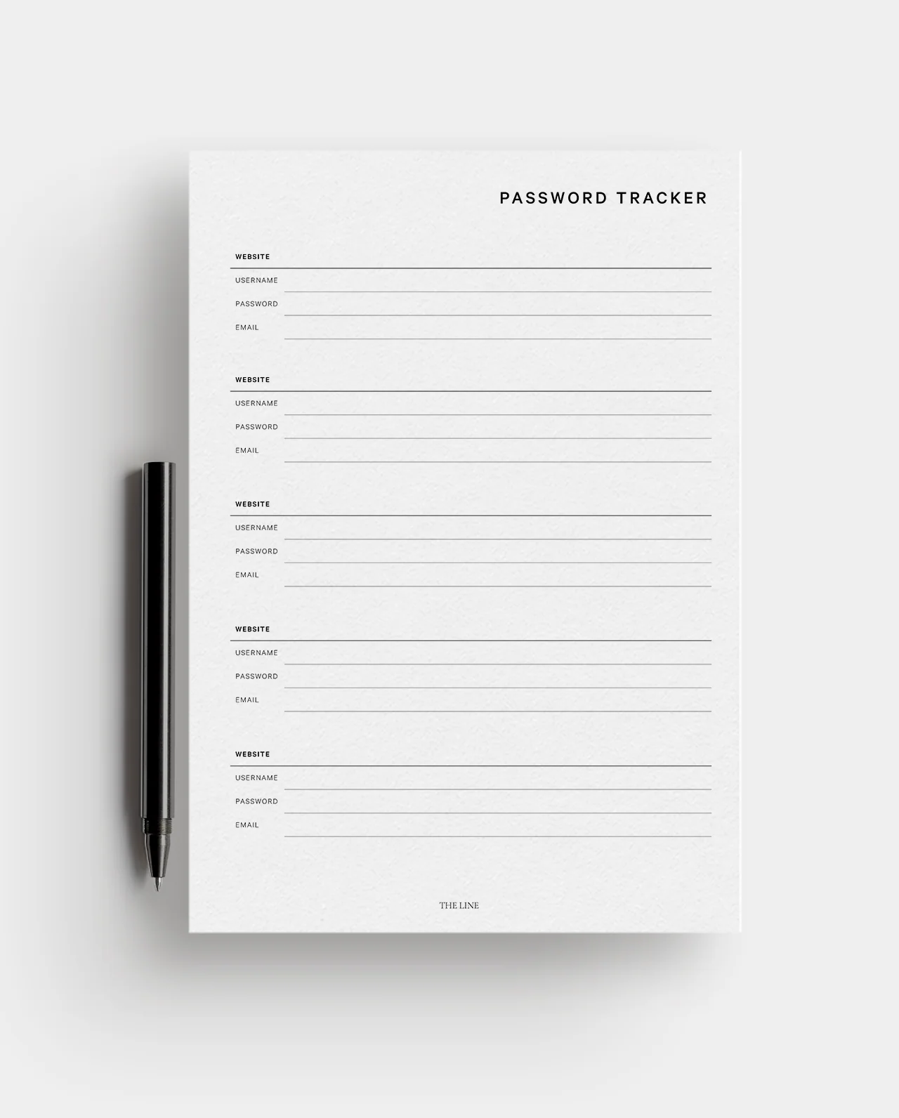Classic Password Tracker Planner Inserts
