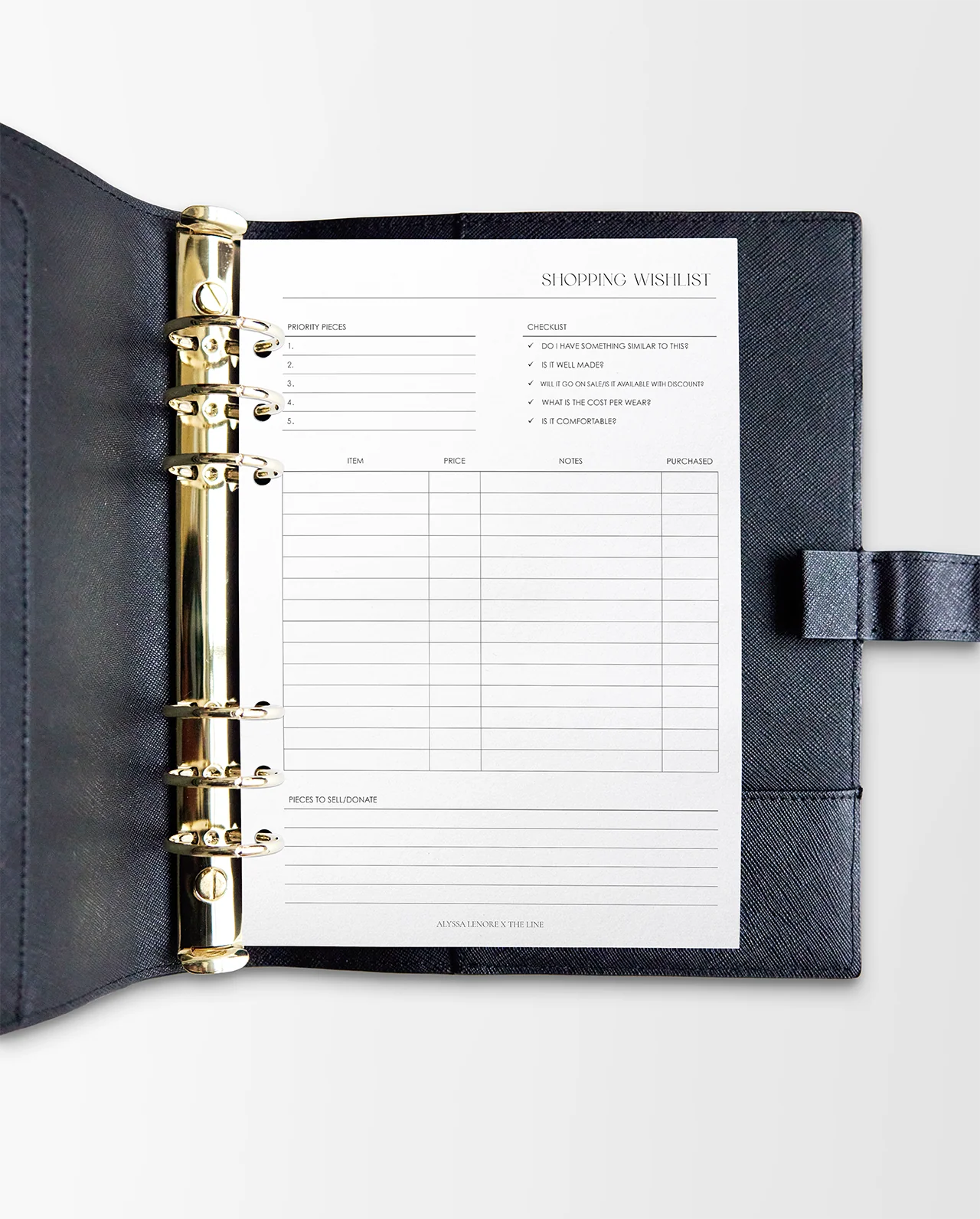 Shopping Wishlist Planner Inserts | Alyssa Lenore x The Line - Image 3