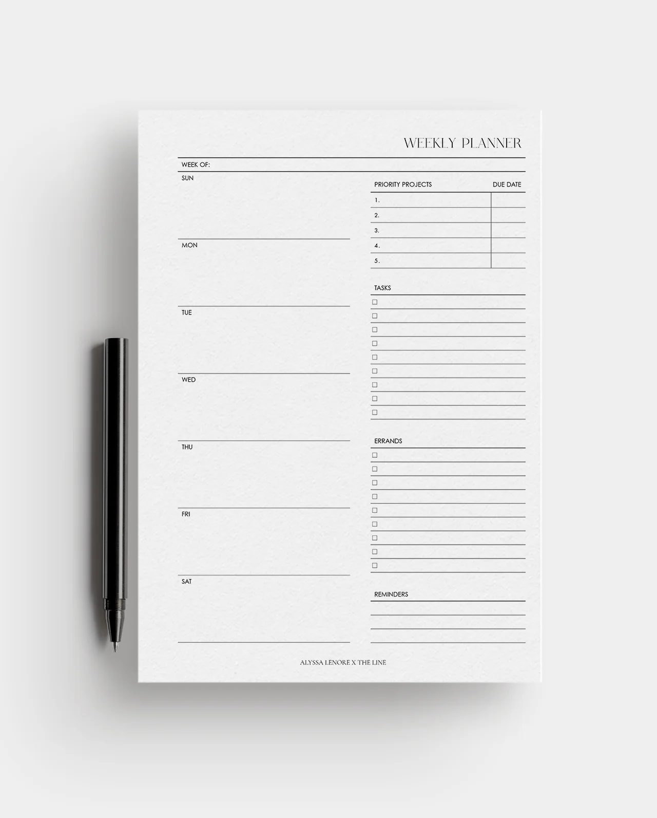Weekly Planner Inserts | Alyssa Lenore x The Line - Image 2